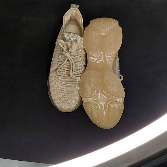 STEVE MADDEN WOMEN'S MAXIMA CHUNKY GLITZ DUSTY TAUPE SIZE 10M - Picture 6 of 10